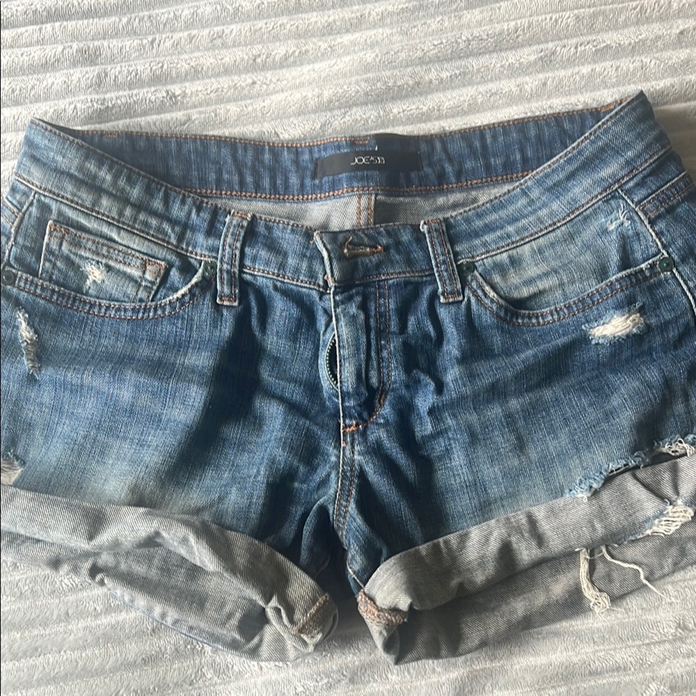 Joe's Jeans Blue Distressed Jean Shorts